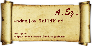 Andrejka Szilárd névjegykártya